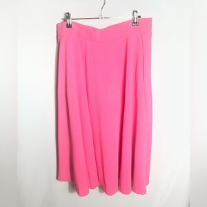 White Mark Fuchsia A-Line Midi Skirt XL Textured Stretch New With Tags